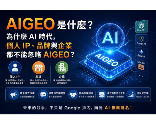 AIGEO 是什麼?為什麼 AI 時代,個人 IP、品牌與企業都不能忽略 AIGEO? AIGEO 是什麼?為什麼 AI 時代,個人 IP、品牌與企業都不能忽略 AIGEO?